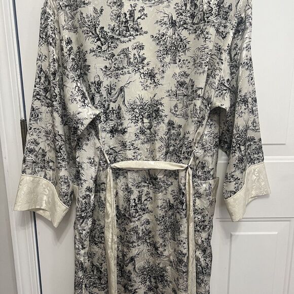 Vintage Gold Label VICTORIA SECRET Kimono Robe Shoulder Pads Renaissance Sz P/S - Picture 4 of 12